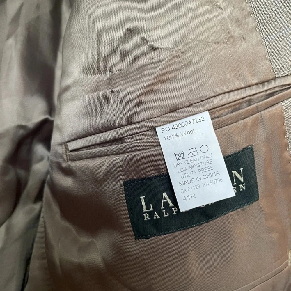 Lauren Ralph Lauren Jacket Mens 41R Gray Plaid 100% Wool Lord + Taylor Blazer - Picture 6 of 13